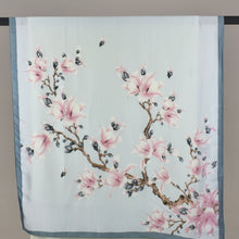 Load image into Gallery viewer, THSS2949: Cloud Blue: Magnolia Blossom Scarf
