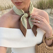 Load image into Gallery viewer, THSS2954: Cream: Multicolour Dotted Square Scarf
