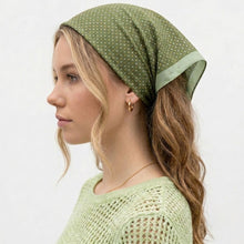 Load image into Gallery viewer, THSS2955: Green: Multicolour Dotted Square Scarf

