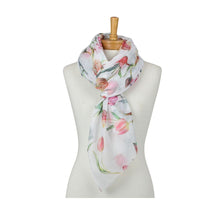 Load image into Gallery viewer, THSS2958: White: Tulip Garden Scarf
