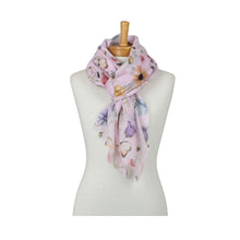Load image into Gallery viewer, THSS2963: Pink: Butterflies, Bees, Flowers Scarf
