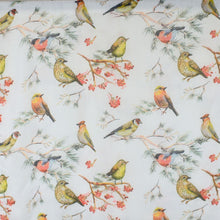 Load image into Gallery viewer, THSS2964: White: Birds, Leaves, Flowers Scarf

