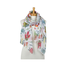 Load image into Gallery viewer, THSS2966: White: Australian Heritage Native Flora Scarf
