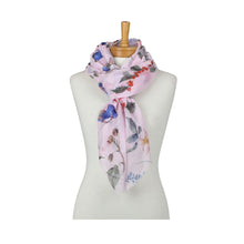 Load image into Gallery viewer, THSS2967: Pink: Flower Bird Garden Scarf
