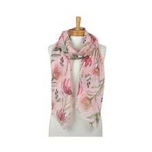 Load image into Gallery viewer, THSS2969: Pink: Botanical Flowers Scarf
