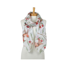 Load image into Gallery viewer, THSS2971: White: Humming Birds Eucalyptus Scarf
