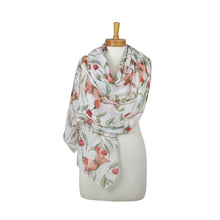 Load image into Gallery viewer, THSS2971: White: Humming Birds Eucalyptus Scarf

