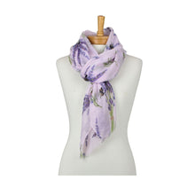 Load image into Gallery viewer, THSS2972: Lilac: Lavender Flowers with Bees Scarf
