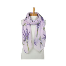 Load image into Gallery viewer, THSS2972: Lilac: Lavender Flowers with Bees Scarf
