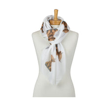 Load image into Gallery viewer, THSS2974: White: Highland Cow Scarf
