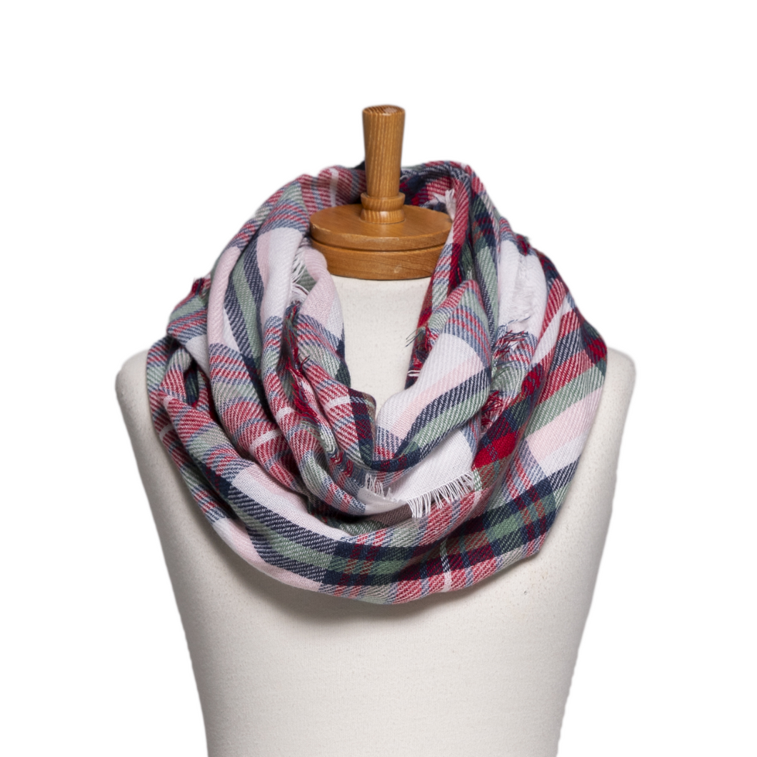 THSSN1153: Winterberry: Plaid Infinity Scarf