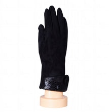 Load image into Gallery viewer, THSG1073: Black: Cuff Snake Print Button Gloves - J'adore Gifts 
