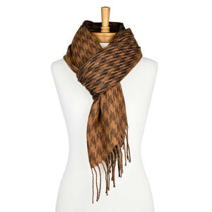 THSS2390: Brown: Houndstooth Scarf