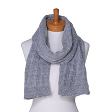 Load image into Gallery viewer, THSS2436: Grey: Cable Rib Scarf
